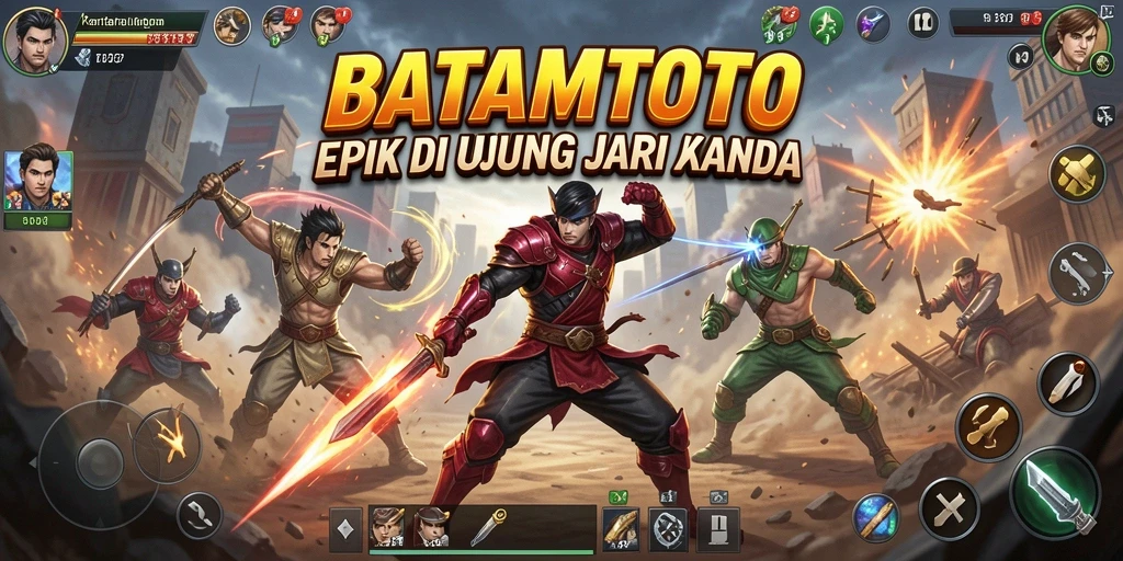 Tampilan gameplay dinamis dan seru dari BATAMTOTO di arena pertarungan.