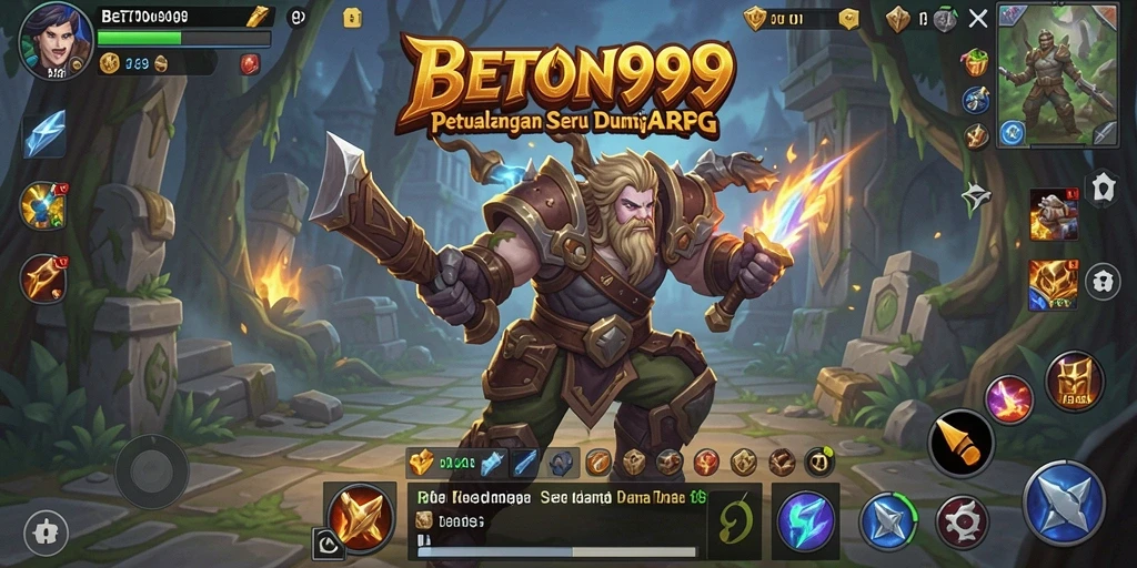 Tangkapan layar BETON999 menunjukkan pertarungan epik di dunia ARPG.