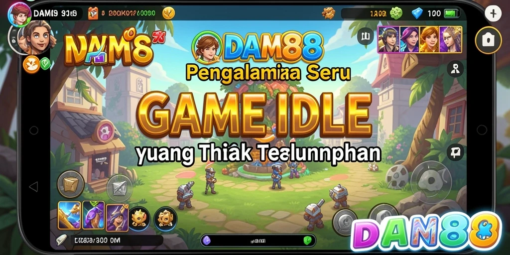 Screenshot gameplay DAM88 menampilkan karakter dan sumber daya yang terkelola.