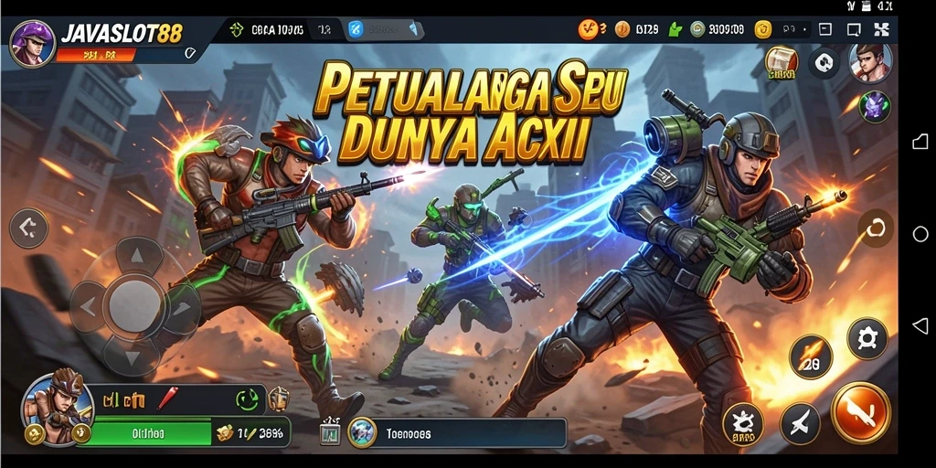 Tampilan gameplay <strong>JAVASLOT88</strong> yang penuh aksi dan mendebarkan.