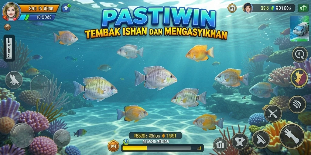 Tampilan gameplay seru dari PASTIWIN menangkap ikan di lautan.