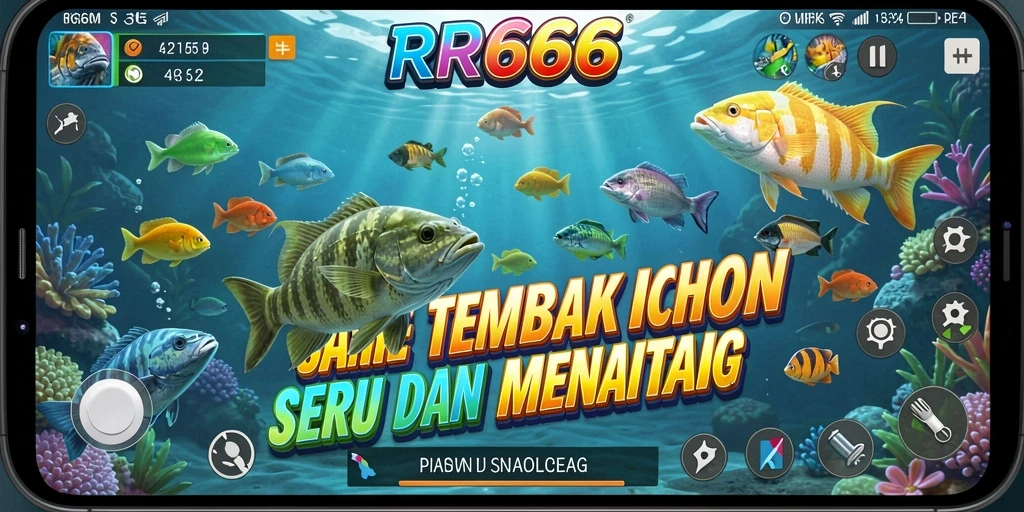 Screenshot menampilkan aksi menembak ikan yang seru di RR666.