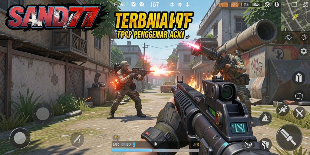 Visual gameplay SAND77 yang mendebarkan dan penuh aksi.