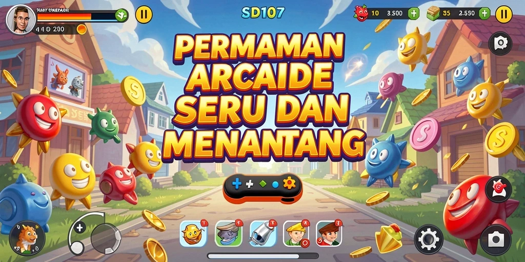 Screenshot gameplay SD107 yang menunjukkan aksi seru dalam permainan Arcade.