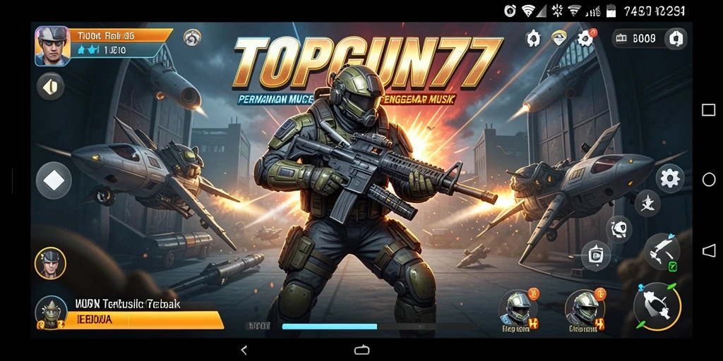 Tampilan gameplay seru dari aplikasi musik TOPGUN77.